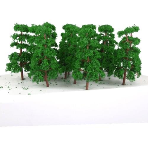 6x20 Pcs Scenery Landscape Train Model Pine Trees Scale 1/150 Jade Green