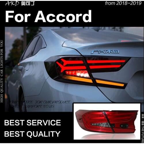 AKD Car Styling for Accord Tail Lights 2018-2019 New Accord LED Tail Lamp Rear Lamp DRL Signal Brake Reverse auto Accessories