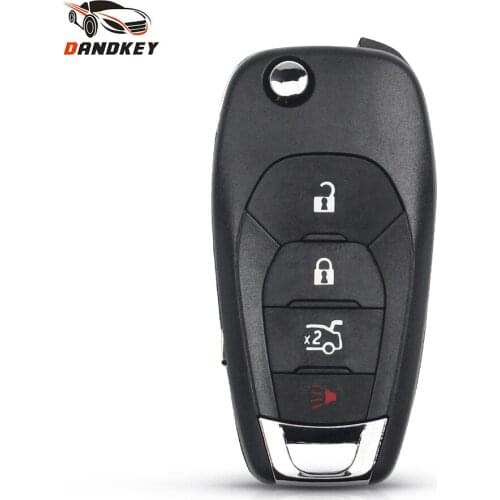 Dandkey Flip Remote Car Key Shell For Chevrolet Aveo Cruze 2014 2015 2016 2017 Fob 4 Buttons Replacement HU100 Blade Case