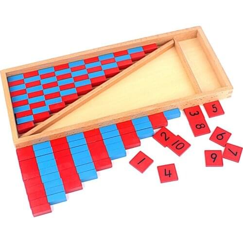 Kid Toy Small Numerical Rods Montessori Mathematics 1-25cm Red & Blue Rods Math Toy Learning & Education Classic Wood Toys Gifts