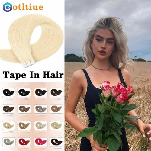 MIRONICA Tape In Remy Human Hair Extension Adhesive Tape Ons 18" 20 Pcs Multi-Colors Straight Skin Weft Natural Human Hair