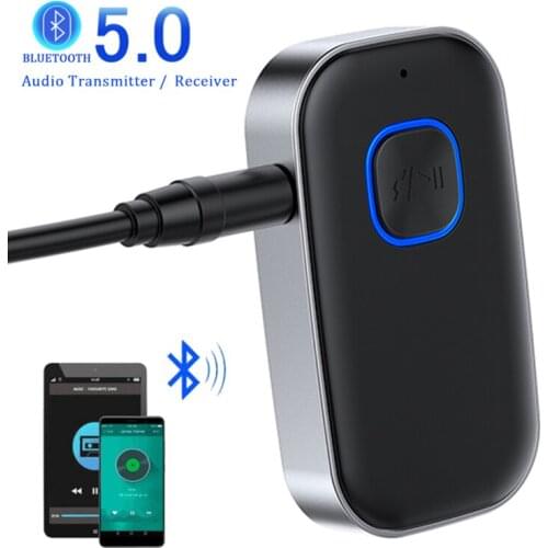 Handsfree Wireless Bluetooth 5.0 Receiver Transmitter Adapter 3.5mm Jack Car Kit For Car Music Audio Aux Headphone Receivr