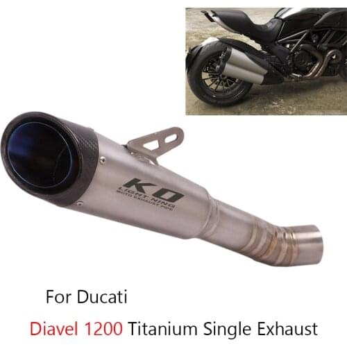 Slip-on Muffler for Ducati Diavel 1200 Exhaust Pipe Motorcycle 60mm Titanium Alloy Rear Escape No DB Killer Exhaust Tips 310mm