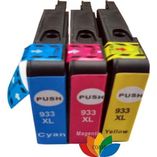 3 Compatible color Ink Cartridge For Officejet 6100 6600 6700 Premium HP 933 XL 933XL Cyan, Magenta, Yellow