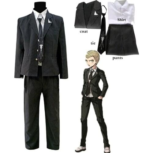 Super Danganronpa 2 Cosplay Costume Kuzuryuu Fuyuhiko Uniform Shirt Pants Coat Suits Outfit Dangan Ronpa For Women Men Halloween