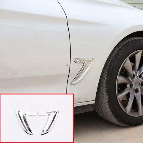 For BMW 3 Series GT F34 2018 Side Air Vent Cover Hood Intake Bezel Fender ABS Chrome Car Accessory Without Hole