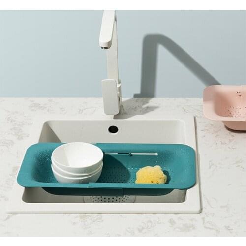 Kitchen Organizer Cuisine Sink Drain Basket Plastic Dish Rack Retractable Vegetables Filter Water Baskets Kitchen Tool