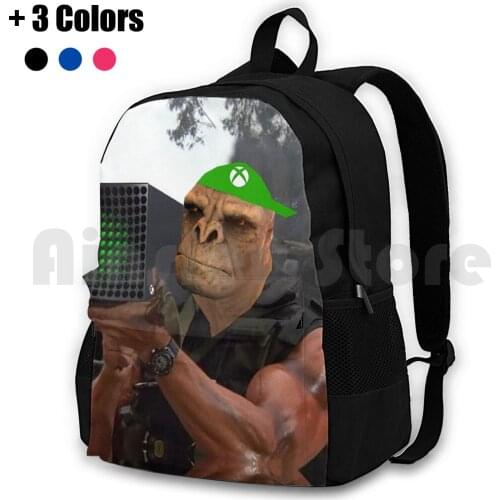 Monke Xbro Commando Meme Outdoor Hiking Backpack Riding Climbing Sports Bag Xbro Gaming Xbox Box Meme Infinite Game Games