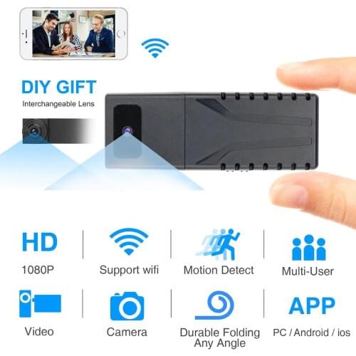 JOZUZE HD 1080P DIY Portable WiFi IP Mini Camera P2P Wireless Micro webcam Camcorder Video Recorder Support Remote View TF card