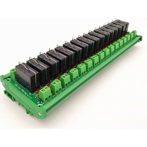 DIN Rail Mount 16 SPDT 16A Power Relay Interface Module,OMRON G5RL-1-E 24VDC Relay