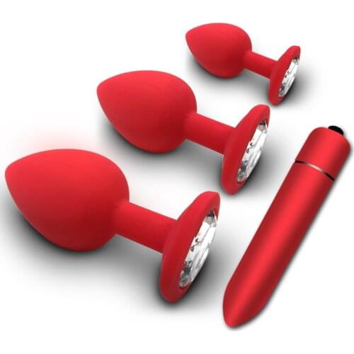 Soft Silicone Anal Butt Plug Massager Adult Products Mini Erotic Bullet Vibrator Sex Toys for Men Women