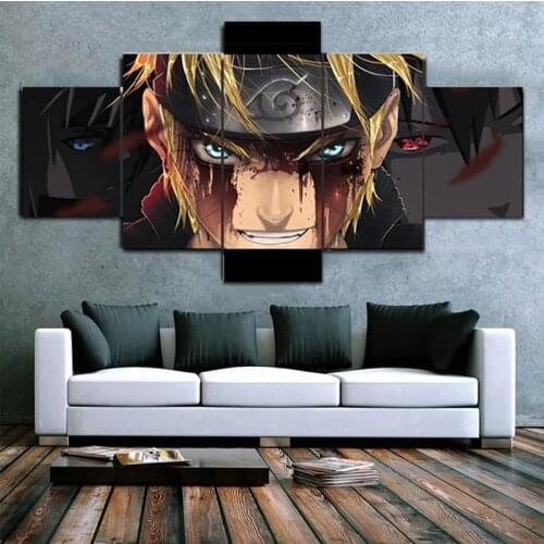 Narto Anime Character Uchiha Sasuke 5pieces Wall Art Decoration Mural Poster Canvas Painting Kids Room Home Decor Cudros
