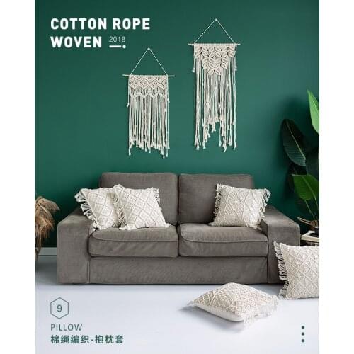 Macrame Pillow Cover Boho Cushion Cover 100% Cotton Wedding Pillow Cover Boho Home Decor, Custom Size and Color 45X45CM/40CMRD