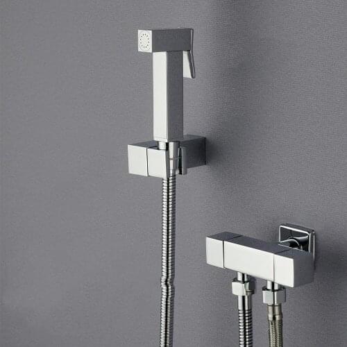 Latest all brass Toilet Hand held Bidet faucet set ,Diaper Sprayer,Shower Shattaf Bidet Spray with holder 1.5m hose brass valve