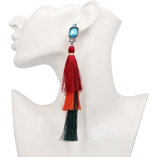 New Design Fashion Long Tassel Earrings Bohemian Wedding Jewelry Statement Hot Sale Dangle Drop Earring for Womens Jewelry