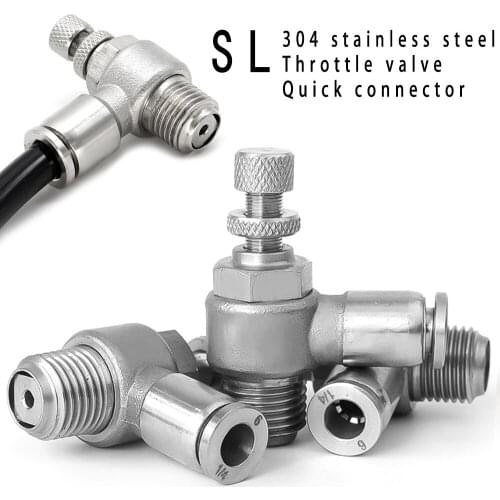 304 stainless steel SL pneumatic quick coupling hose joint control valve acceleration valve metal high temperature resistance