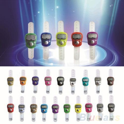 Portable Digital Finger Counter Stitch Marker and Row Counter LCD Electronic Digit Finger Ring Clicker Timer