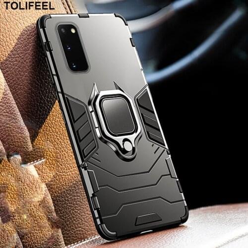 Shockproof Armor Case For Samsung Galaxy S20 Ultra S20 FE Cases Stand Holder Magnetic Ring Phone Back Cover For Galaxy S20 Plus