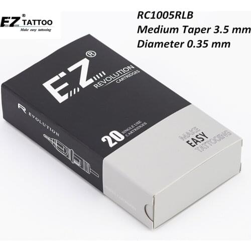 RC1005RLB EZ Revolution Tattoo Cartridge Needle #10 Bugpin Medium Taper Tattoo Needle Cartridge Tattoo Machine Supply 20 pcs/Box