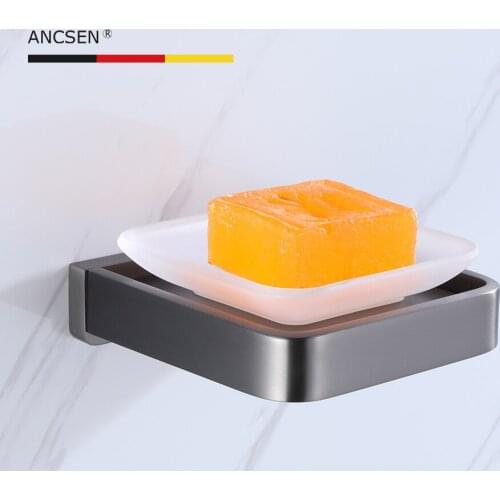 Gun grey Wall-mounted Soap Holder Dishes Sponge Drain Bathroom Organizer Housekeeping Container Kitchen Bathroom Accessories