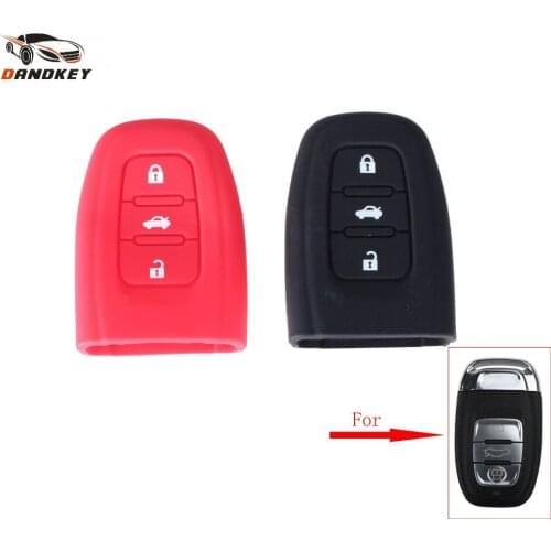 Dandkey Silicone 3 Button Smart Remote Key Case Cover For Audi B6 B7 B8 A4 A5 A6 A7 A8 Q5 Q7 R8 TT S5 S6 S7 S8 SQ5 RS5 Case