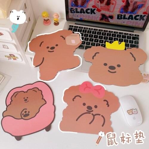 Cute Cartoon Bear Mouse Pad Student Computer Mouse Non-slip Notebook Rubber Pad Office Keyboard Protection Pad Table Mat Coaster