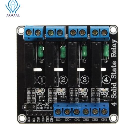5V 4 Channel SSR G3MB-202P 4 way Solid State Relay High level Trigger Module