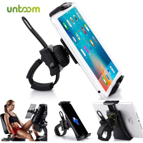 Untoom Universal Handlebar Mount for iPad Tablet Phone Holder Stand for Indoor Gym Tread Mill for 3.5 to 12 inch Mobile Devices