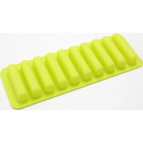 1PC 10 Grips Ice Lattice Ice Cream Tube Food Grade Silicone Cake Mold Western Biscuits Baking Moulds. LB 364