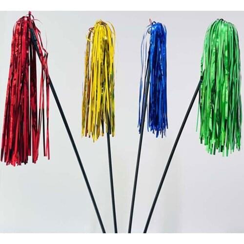 Cat Toys Interactive Teaser Cat Wand Toy with Sound Paper Tassels and Bell Worms Cat Stick Toy Colorful Catcher Pet Teaser Toy