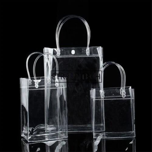 200pcs/lot New Fashion PVC Women Clear Bag Transparent Tote Luxury Design Cosmetic Shoulder Hangbags Storage Bags