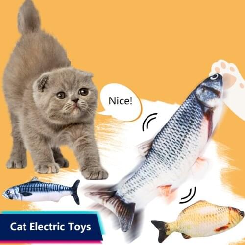 30CM Electronic Pet Cat Toy Electric USB Charging Simulation Fish Toys for Dog Cat Chewing Playing Interactive Cat Toys Dropship