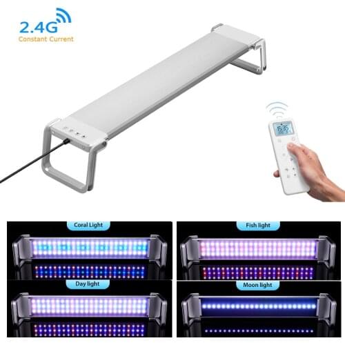 60-90cm Full Spectrum LED Aquarium Light Dimmable Fish Tank Light with 2.4G Remote Controller Sunrise Sunset
