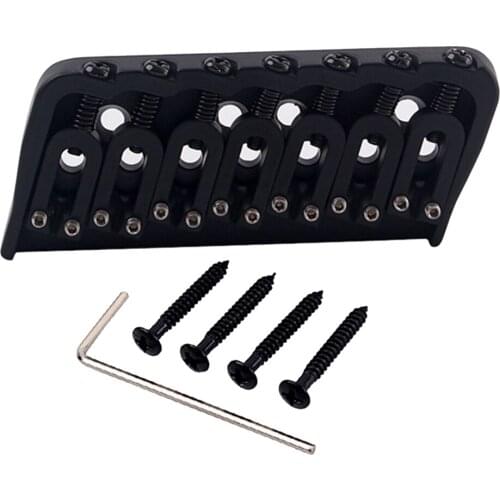 7 String Electric Guitar Hard Tail Bridge Saddle Black Top Load Tailpiece Set with Wrench and Screws