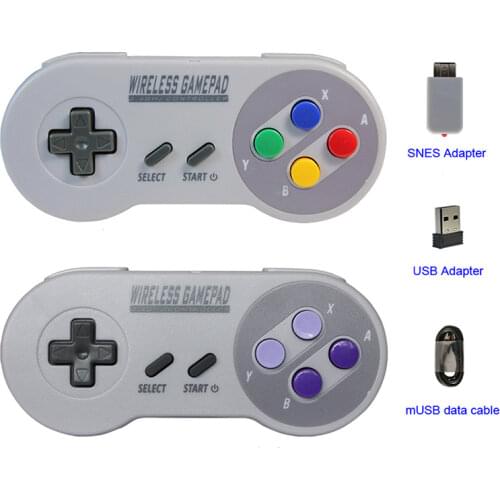 Wireless Gamepads 2.4GHZ Joypad Joystick Controller for SNES Super Nintendo Classic MINI Console Remote Accessories