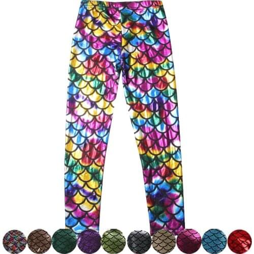 LOVE SPARK 12 Colors Mermaid Cosplay Kids Sports Leggings 3 To 10 Years School Girls Yoga Running Loose Pants Hot Sales