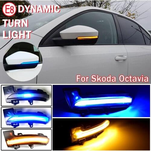 Dynamic LED Blinker Side Mirror Flasher Marker Turn Signal Light Lamp Fit For Skoda Octavia Mk3 A7 5E 2013-2019