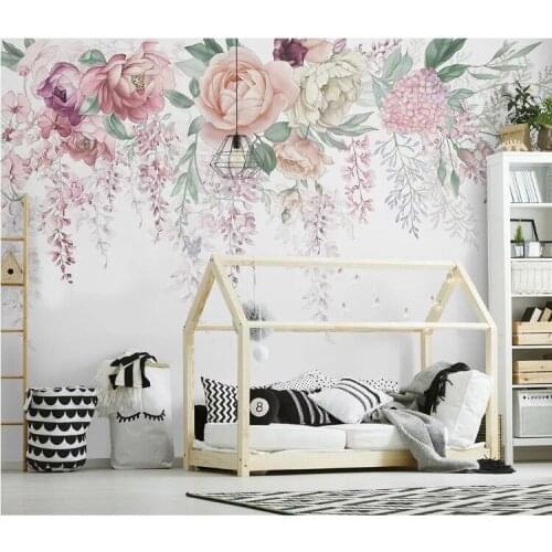 European Retro 3D Rose Flower Butterfly Wall Papers Photo Wallpaper Murals for Living Room Papier Peint Mural 3d Floral Mual