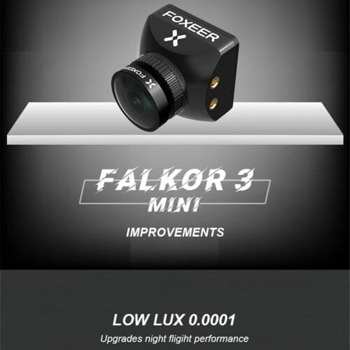 Foxeer Falkor 3 HD Camera Mini 1200TVL 1.7mm Lens 4:3/16:9 PAL/NTSC Switchable G-WDR DC5-40V FPV Foxeer RC Racing Drone