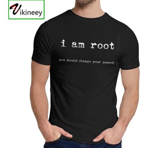 O-neck I Am Root Ubuntu ComMand Line Linux Unix Hacking T-shirt Popular Unisex Natural Cotton La Camiseta Hot Sale
