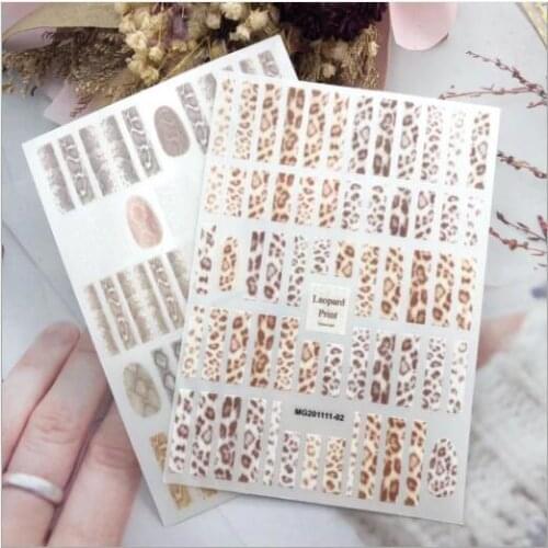 Hot Selling New Arrival DIY Japanese Style Nail Stickers Classic Leopard Print Nail Decals Nail Art
