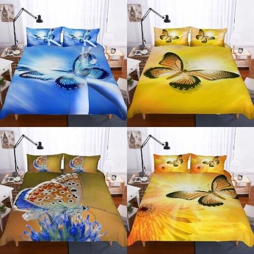 HOT Nature Butterfly Girl Advanced household Bedding Set Duvet Quilt Cover for Adults FULL/QUEENComforter Cover