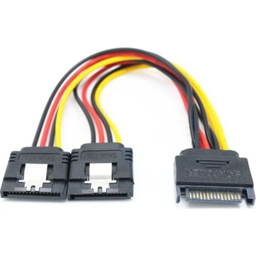 4 Pcs SATA Power Splitter Cable,SSD Power Cable HDD Power Cable Hard Drive Power Cable SATA 15 Pin Male to 2XSATA 15 Pin