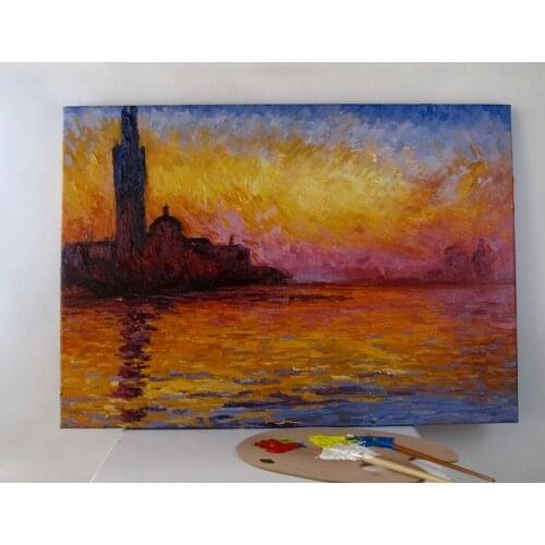 Handmade oil painting Reproduction of San Giorgio Maggiore at Dusk by Claude Monet
