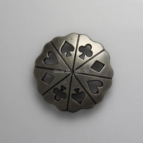 KBM04) 10pc 1-1/4'' Metal Concho Decor Poker Card Concho Antique-Silver