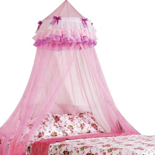Circular mosquito net tulle Valance for bedding set Pink secret decoration home for Kids Girls canopy beds kids mosquito net