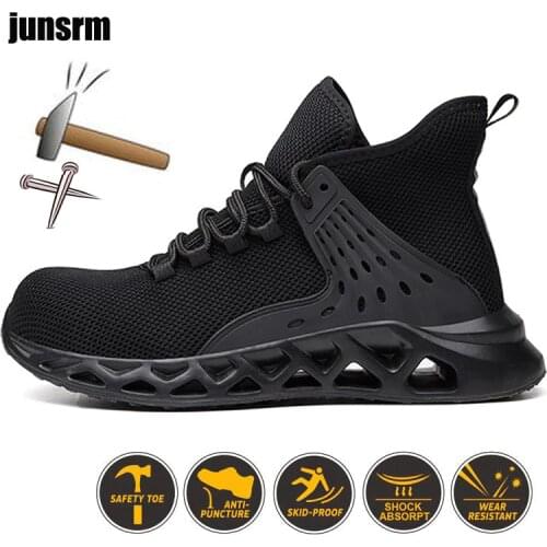 Lightweight safety shoes outdoor breathable non-slip EVA waterproof Steel toe cap puncture-proof Mens sports boots work shoes