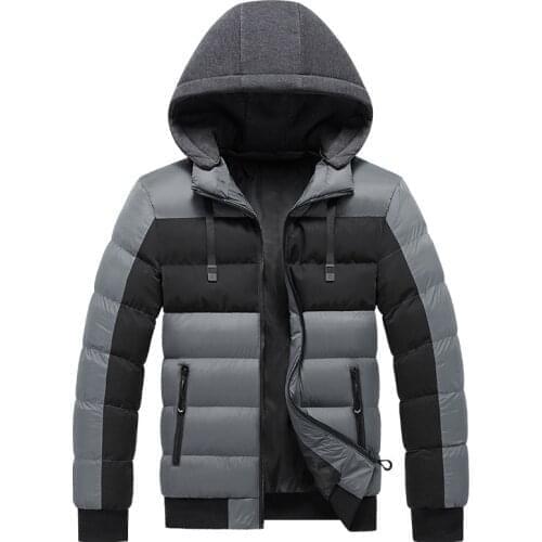 Men Parka Jackets 2021 Autumn Winter Mens Warm Thick Outwear Coats Male Splice Casual Hooded Windbreak Jacket L-4XL