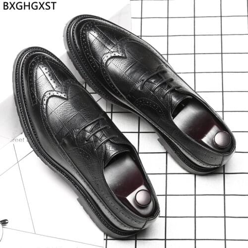 Italian Leather Shoes Men Classic Brand Brogue Men Formal Shoes Oxfords Elegant Shoes for Men 2021 Chaussure Zapatos De Hombre