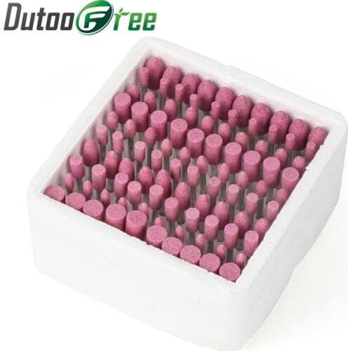 Dutoofree Drill Attachment 100 Pcs/Box Assorted Ceramic Mounted Point Grinding Stone Head Wheel Dremel Drill Rotary Tools